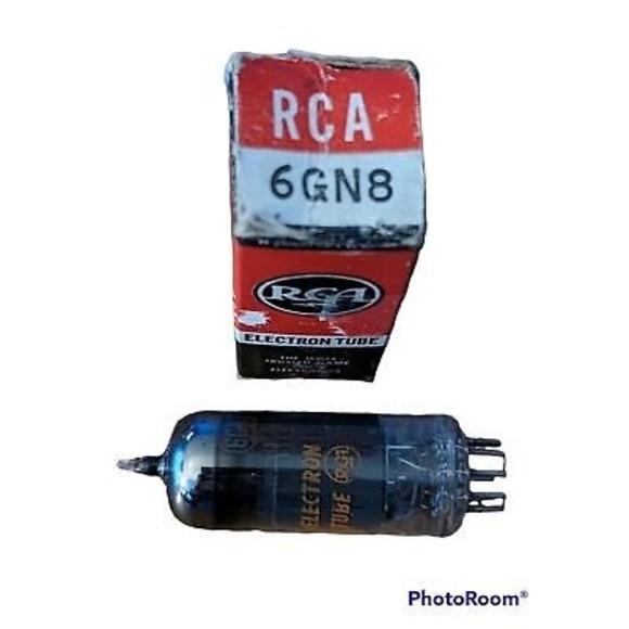 NOS! Vacuum Tube RCA TV Radio Electronic Red White Box 6GN8 Vintage Original - Picture 1 of 4